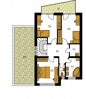 Mirror image | Floor plan of second floor - CUBER 6